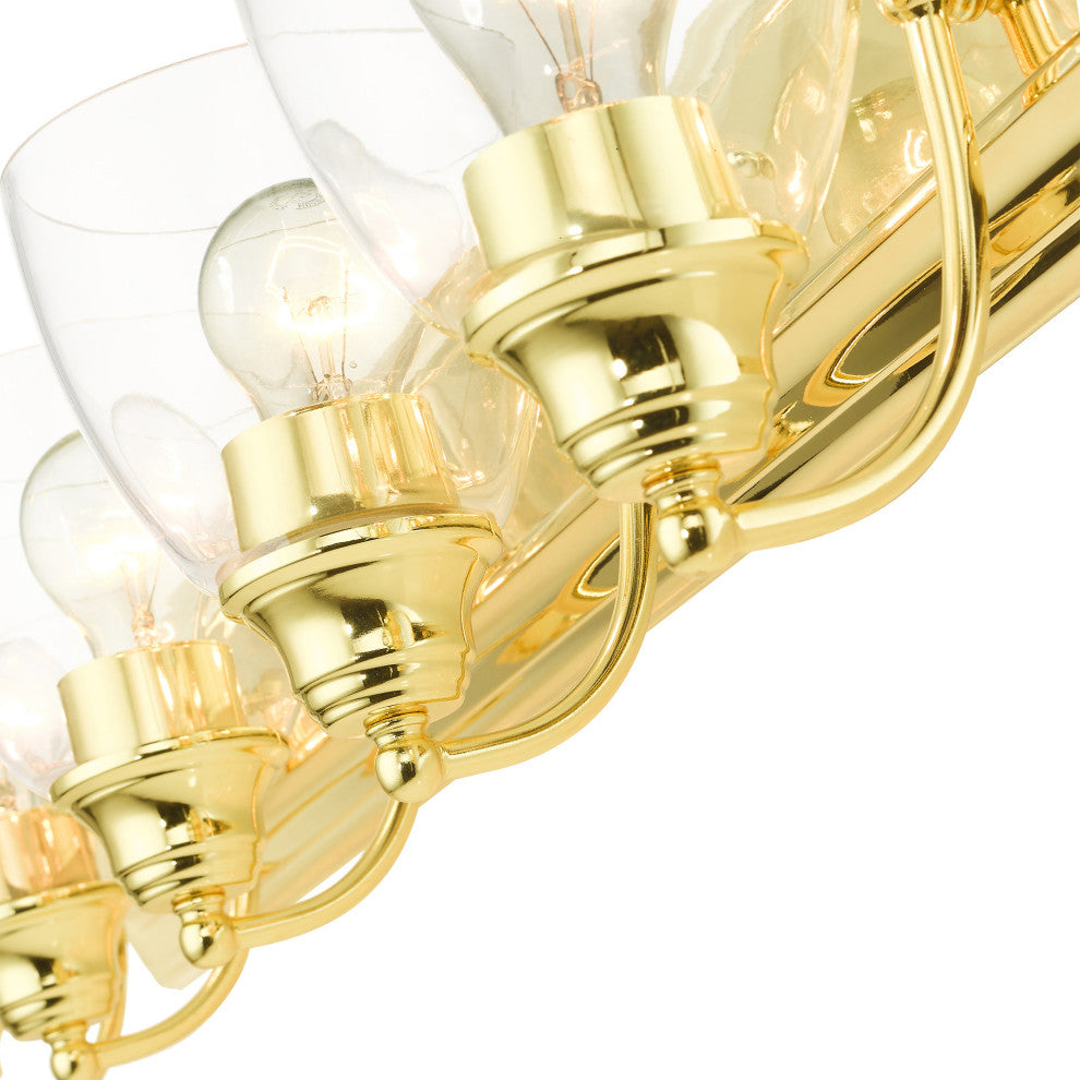 Polished Brass Transitional, Colonial, Vanity Sconce