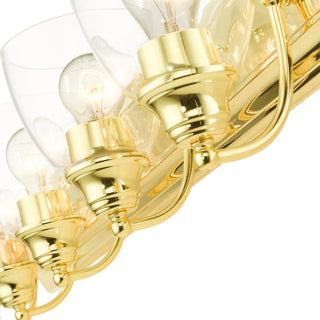Polished Brass Transitional, Colonial, Vanity Sconce