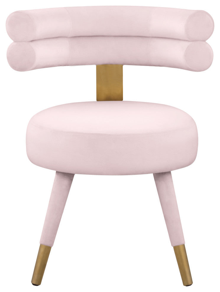 Fitzroy Velvet Upholstered Dining Chair (Set of 2), Pink