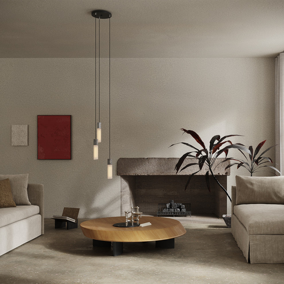 Basalt Triple Pendant in Stainless Steel - US