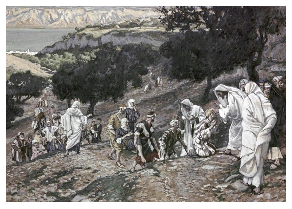 "Jesus Healing The Lame & The Blind" Paper Print by James Tissot, 24"x17"