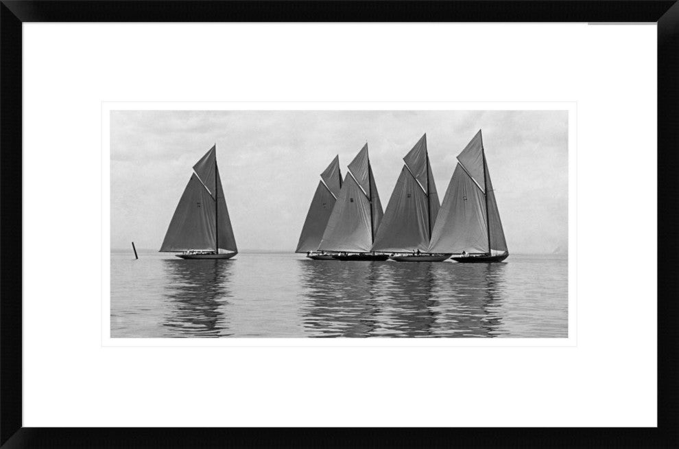 "The Istalena Greyline in a Race, 1921" Framed Print by Edwin Levick, 24"x16"