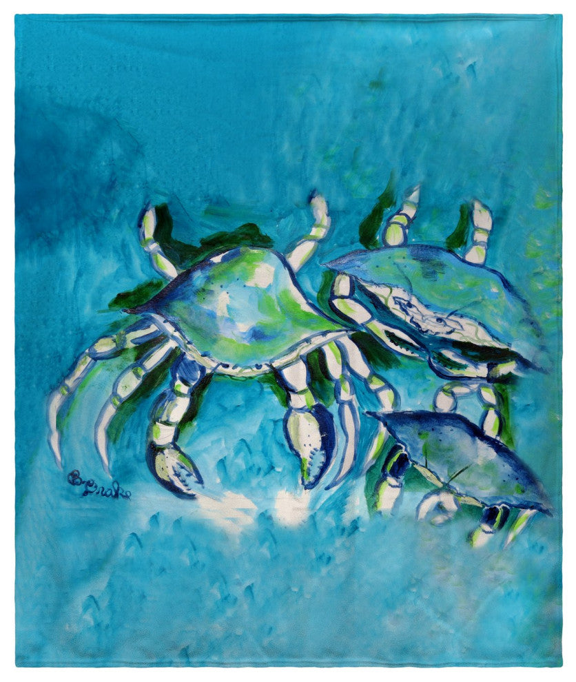 Betsy Drake White Crabs II Throw