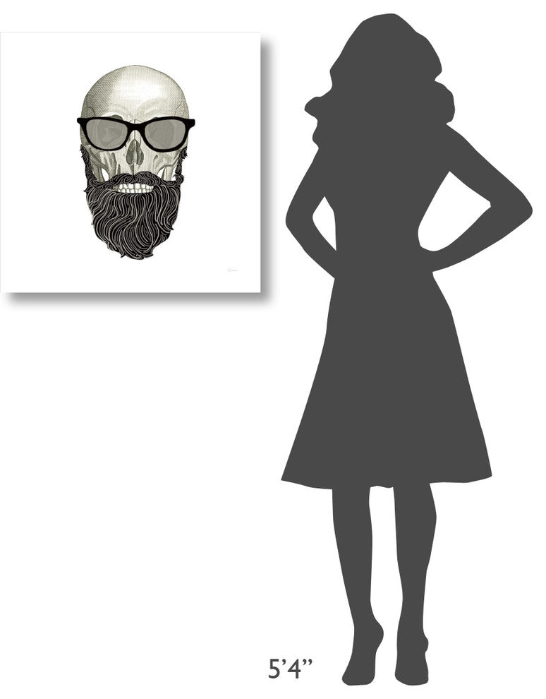 "Hipster Skull I" Digital Paper Print by Sue Schlabach, 26"x26"