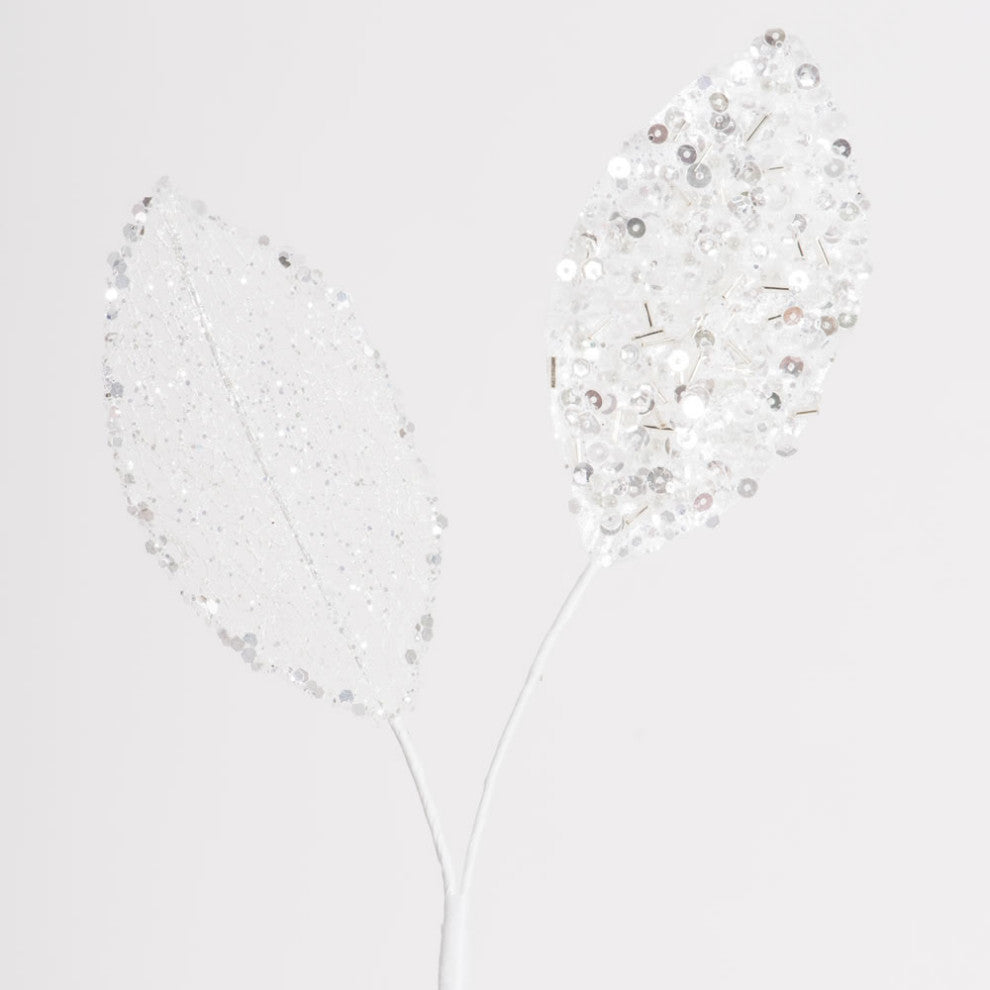 Vickerman Of180801 20" White Mesh Apple Leaf Artificial Christmas Spray