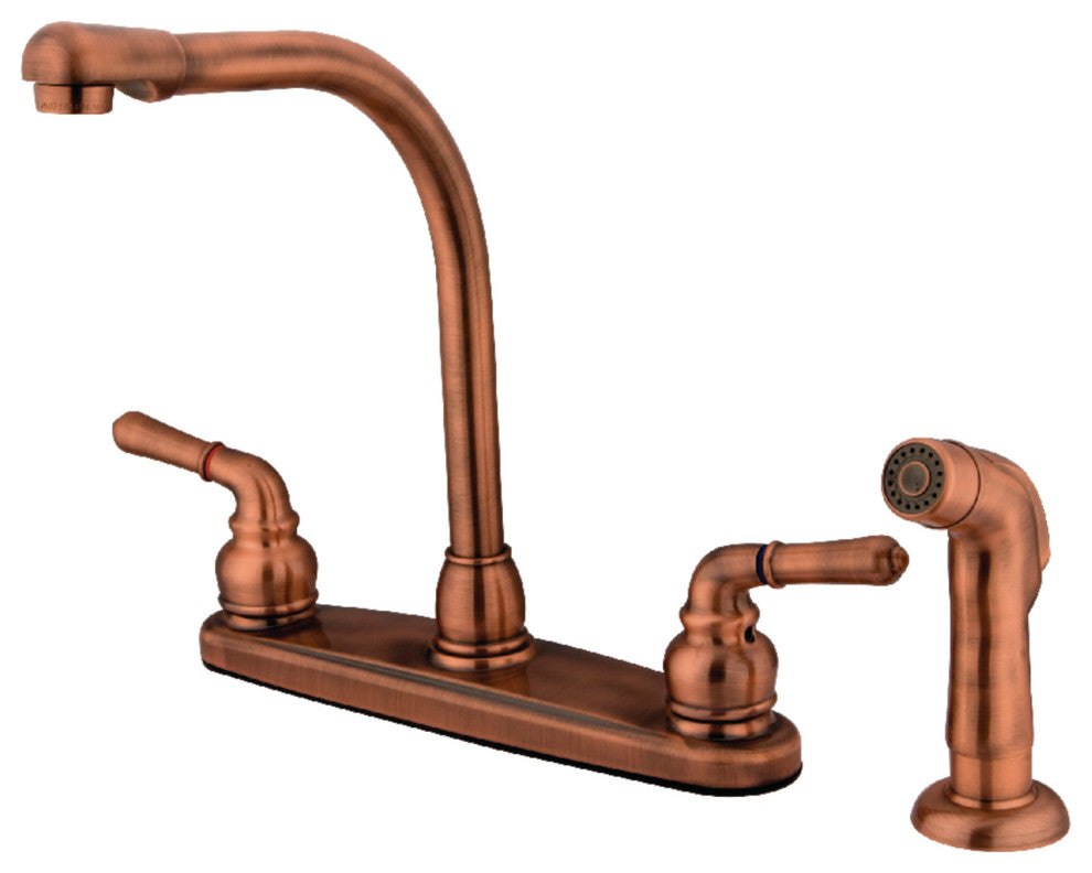Kingston Brass Centerset Kitchen Faucet, Antique Copper