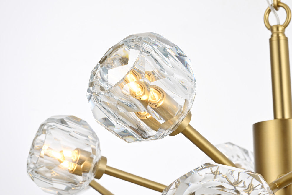 10 Light Pendant, Gold