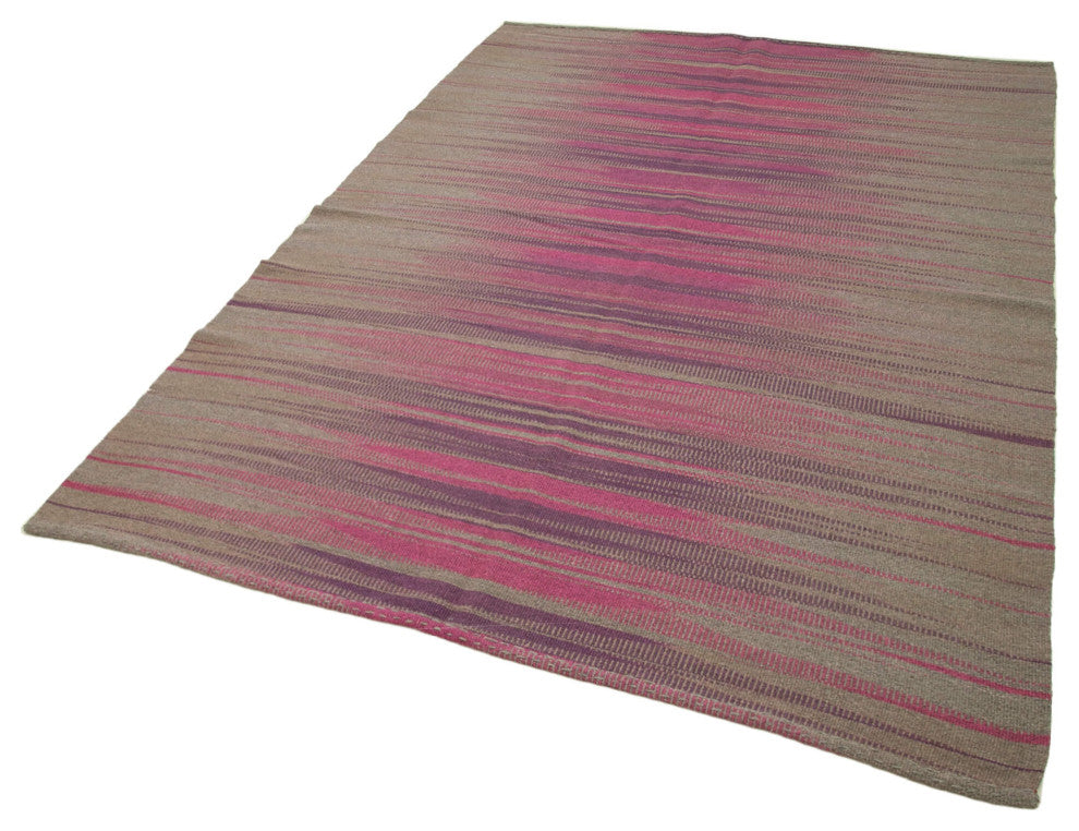 Rug N Carpet - Handmade Turkish 5' 10'' x 8' 4'' Flatweave Wool Kilim Rug