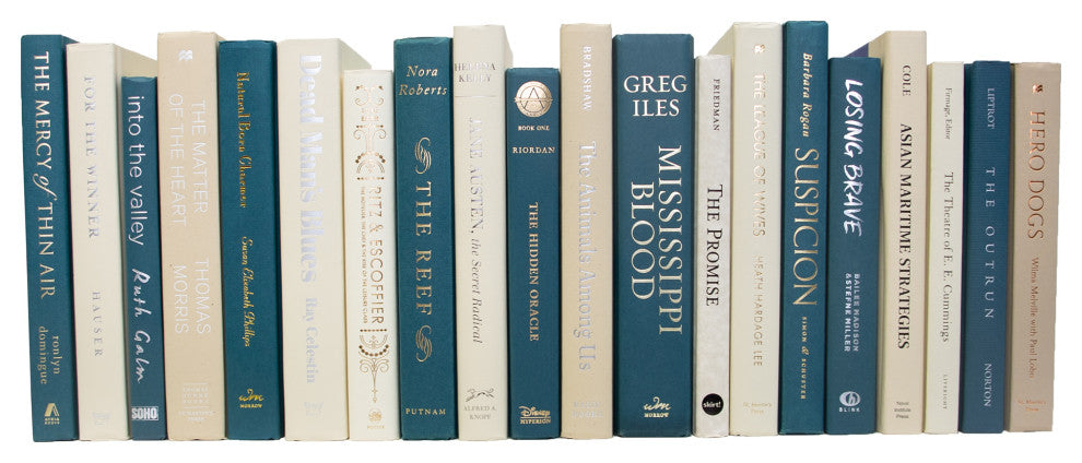 Decorative Books - Northern Shore - Blue Books By The Foot