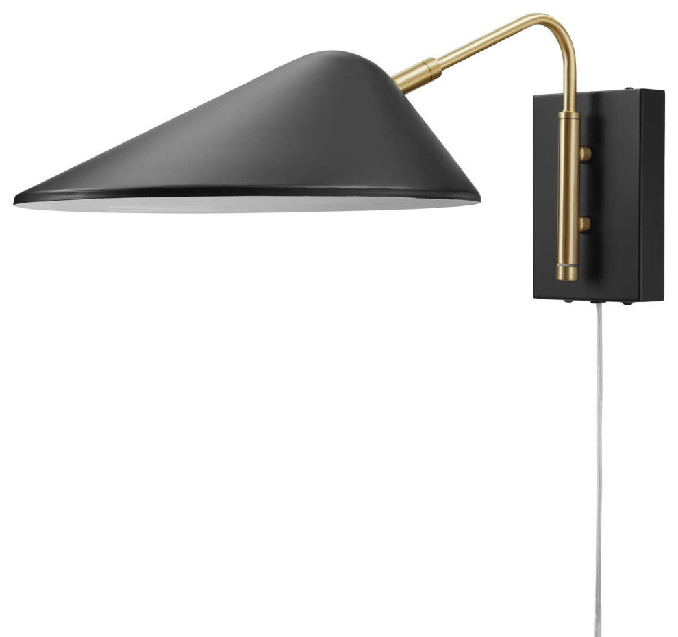 Sconce Wall Lamp Light Fixture, Black, Metal, Modern Cafe Bistro Hospitality