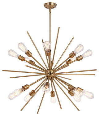 Estelle 16 Light Pendant, Natural Brass