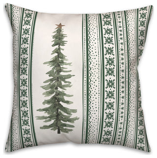 Christmas Tree Green Pattern 2 18x18 Spun Poly Pillow
