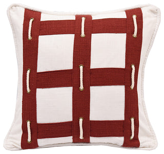 linen pillow w rope, 18"x18"