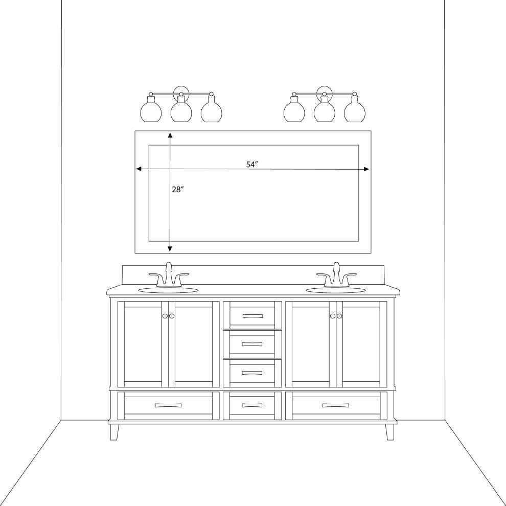 Porter Silver Framed Mirror, 28"x54"