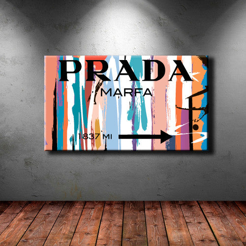 Eco-solvent Canvas Print Prada Marfa Fashion Wall Artwork Art