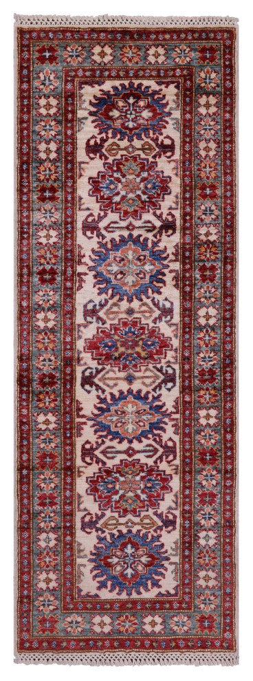 Handmade Super Kazak Wool Runner Rug 1' 11" X 5' 6" Q10297