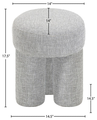 Larson Polyester Upholstered Ottoman/Stool, Grey