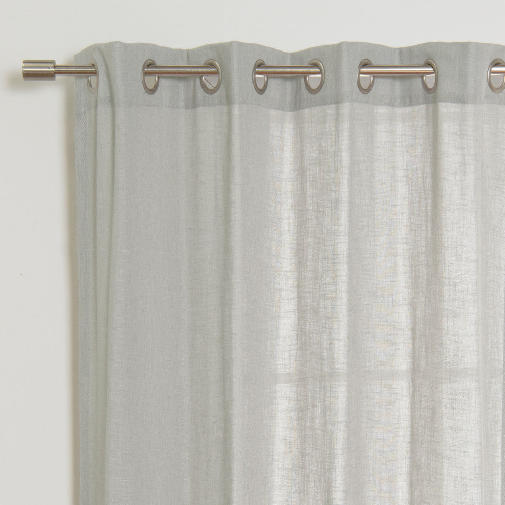 Faux Linen Blend Curtain Panel, Set of 2, Gray, 52"w X 96"l