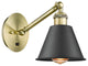 Innovations 317-1W-AB-M8-BK-LED Smithfield 1 Light Sconce, Antique Brass