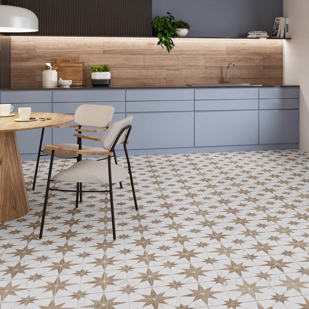 Llama Stella Loire Porcelain Floor and Wall Tile, Noce, Noce
