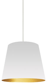 1-Light Oversized Drum Pendant,Small - Wht/Gld