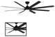 Hydra 96" Indoor/Outdoor 8-Blade Smart Ceiling Fan, Matte Black, 2700K Light Kit