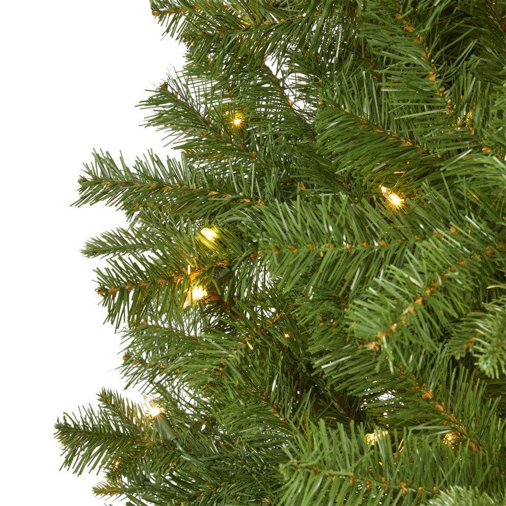 6.5' Vancouver Spruce Faux Xmas Tree W/250 White Lights & 803 Bendable Branches