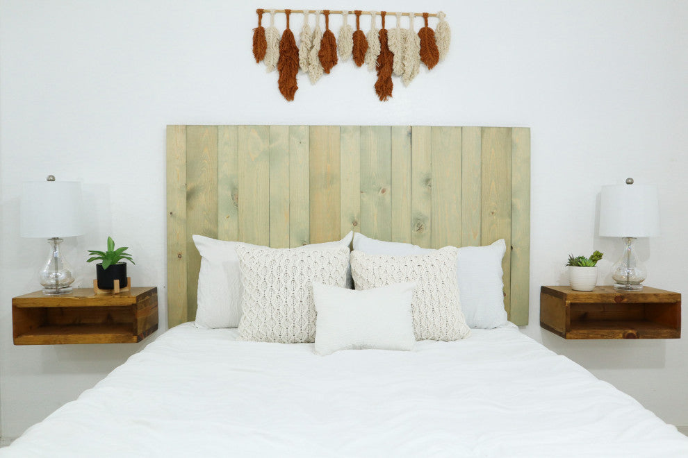 Handcrafted Headboard, Leaner Style, Sage Green, Full