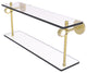 Clearview 16" Two Tiered Glass Shelf, Satin Brass