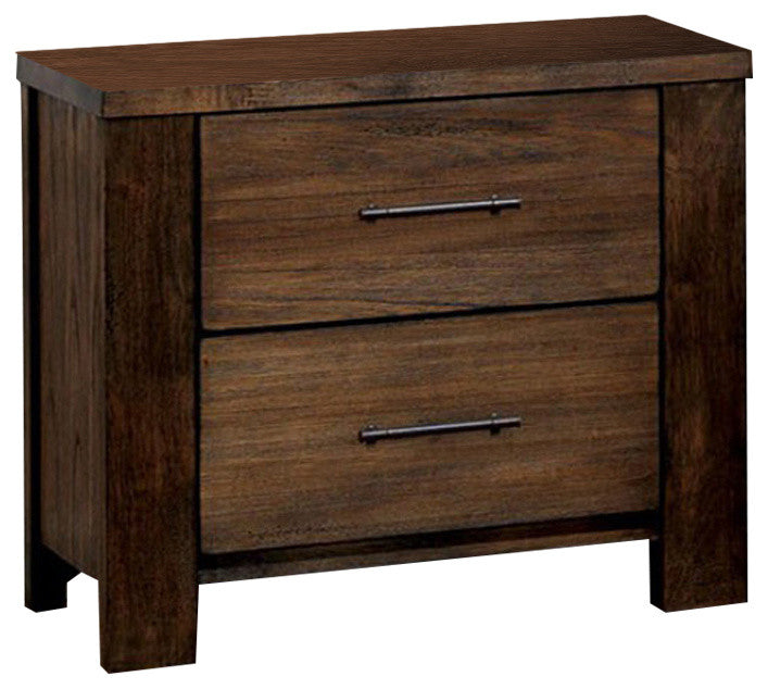 Benzara BM123202 Elkton Transitional Night Stand In Oak Finish