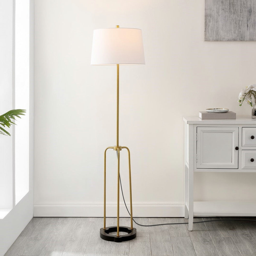 Safavieh Lydie 62" Floor Lamp, Brass/Black