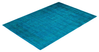 Overdyed, One-of-a-Kind Hand-Knotted Area Rug Blue, 6'1"x8'10"