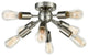 Milano Sputnik Ceiling Light 8-light Flush Mount Fixture, Brushed Nickel