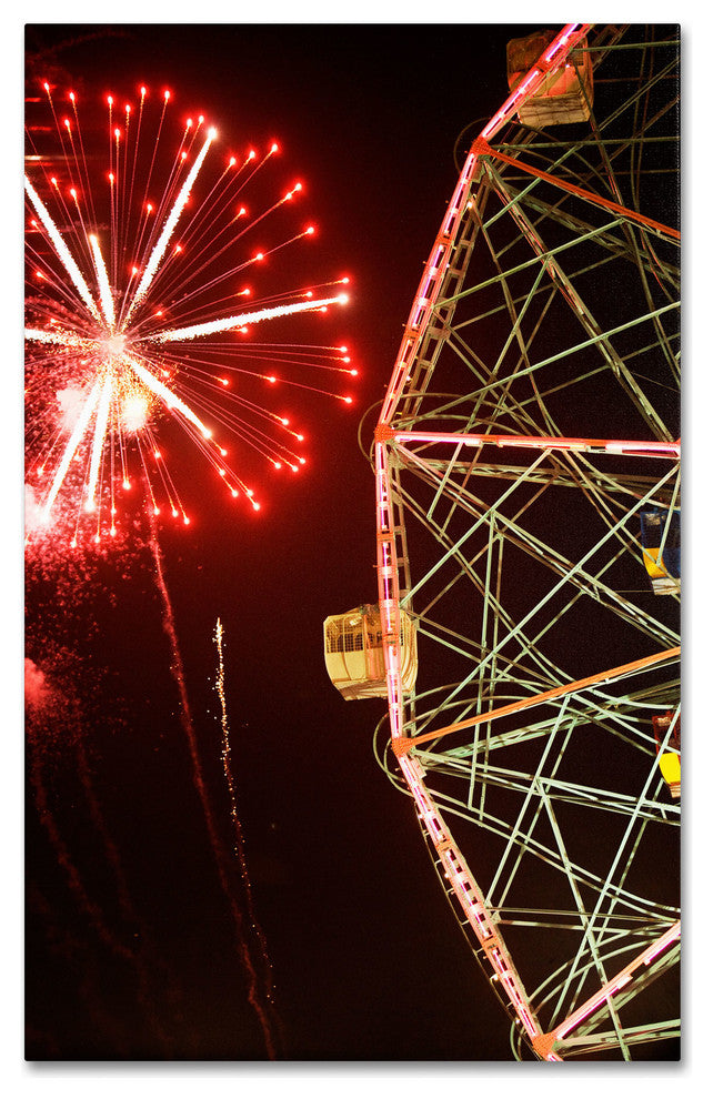 "Coney Island Fireworks" Canvas Art by Yale Gurney, 30"x47"