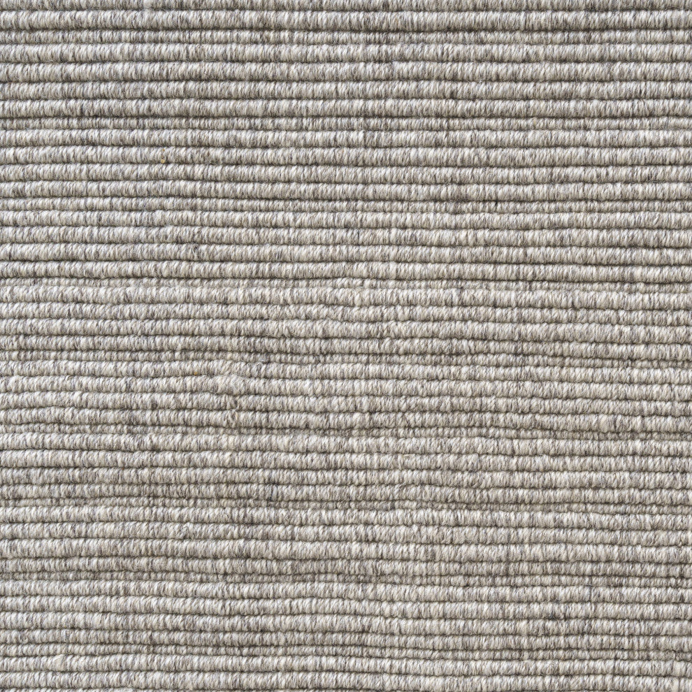 Light Gray Transitional Solid Handwoven New Zealand Wool Indoor Rug, 9' x 12'