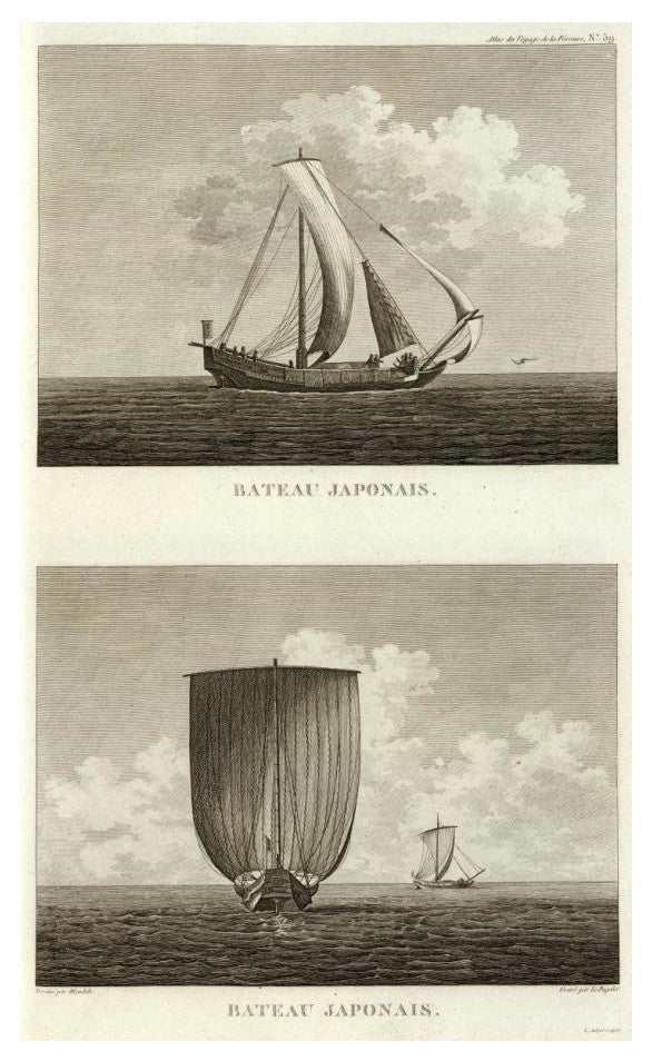 "Bateau Japonais, 1797" Digital Paper Print by Lieut. Blondela, 15"x24"