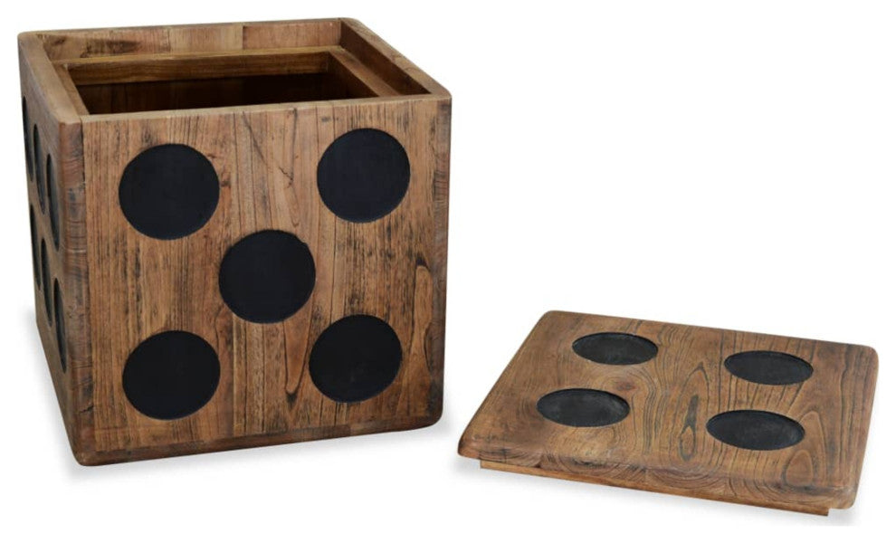 vidaXL Storage BoxMindi Wood 15.7"x15.7"x15.7" Dice Design