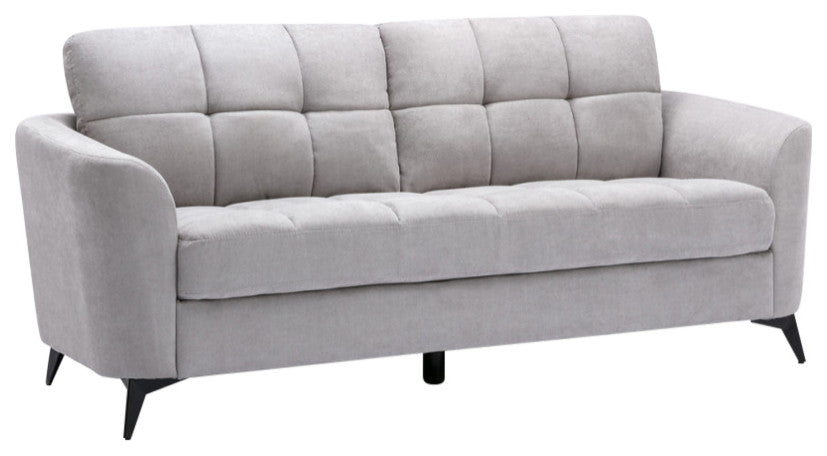 Callie Woven Fabric Sofa, Light Gray