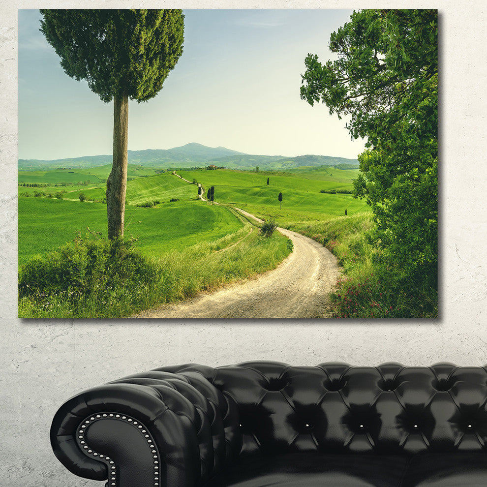 Tuscan Place in Rural Area, Landscape Canvas Art Print, 40"x30"