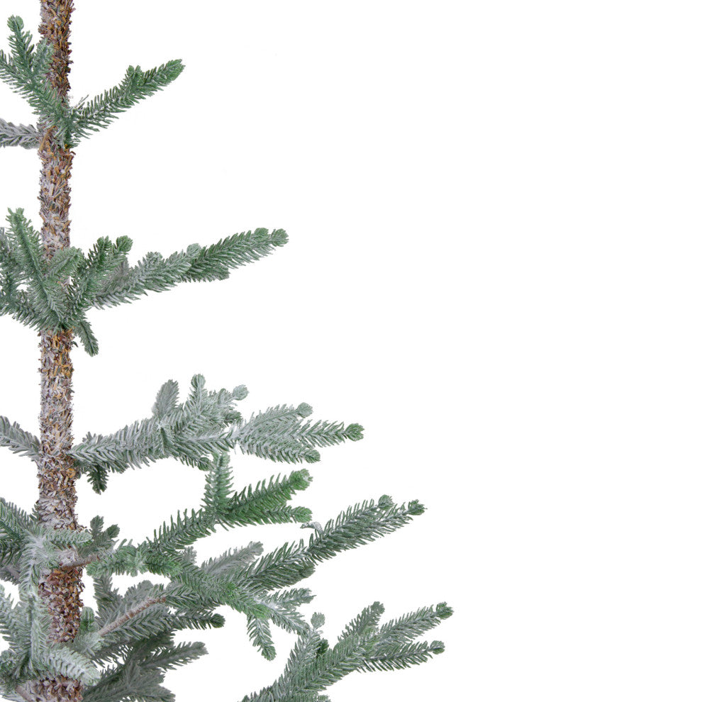 4'' Snow Covered Frosted Pine Artificial Christmas Tree With Jute Base, Unlit