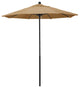 7.5'  Black Push Lift Fiberglass Umbrella, Sunbrella, Linen Sesame