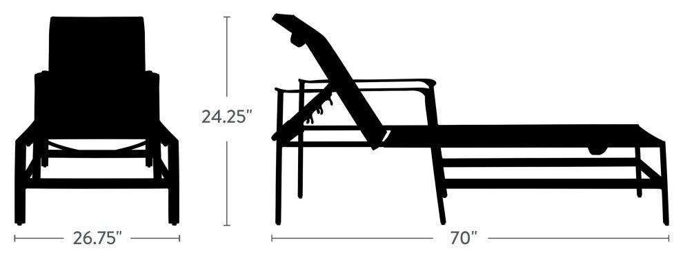 Aspen Sling Adjustable Chaise, Coastal Mist