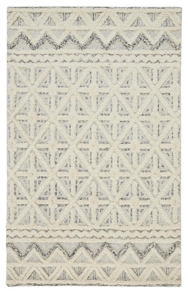 Weave & Wander Elika Blue/Ivory 9'x12' Hand Tufted Area Rug