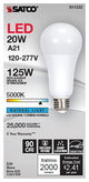 20W, A21 LED, 5000K, Medium Base, 220 deg. Beam Angle, 120-277V