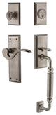 Nostalgic Warehouse New York Plate C Grip Entry Set Manor Lever, Antique Pewter