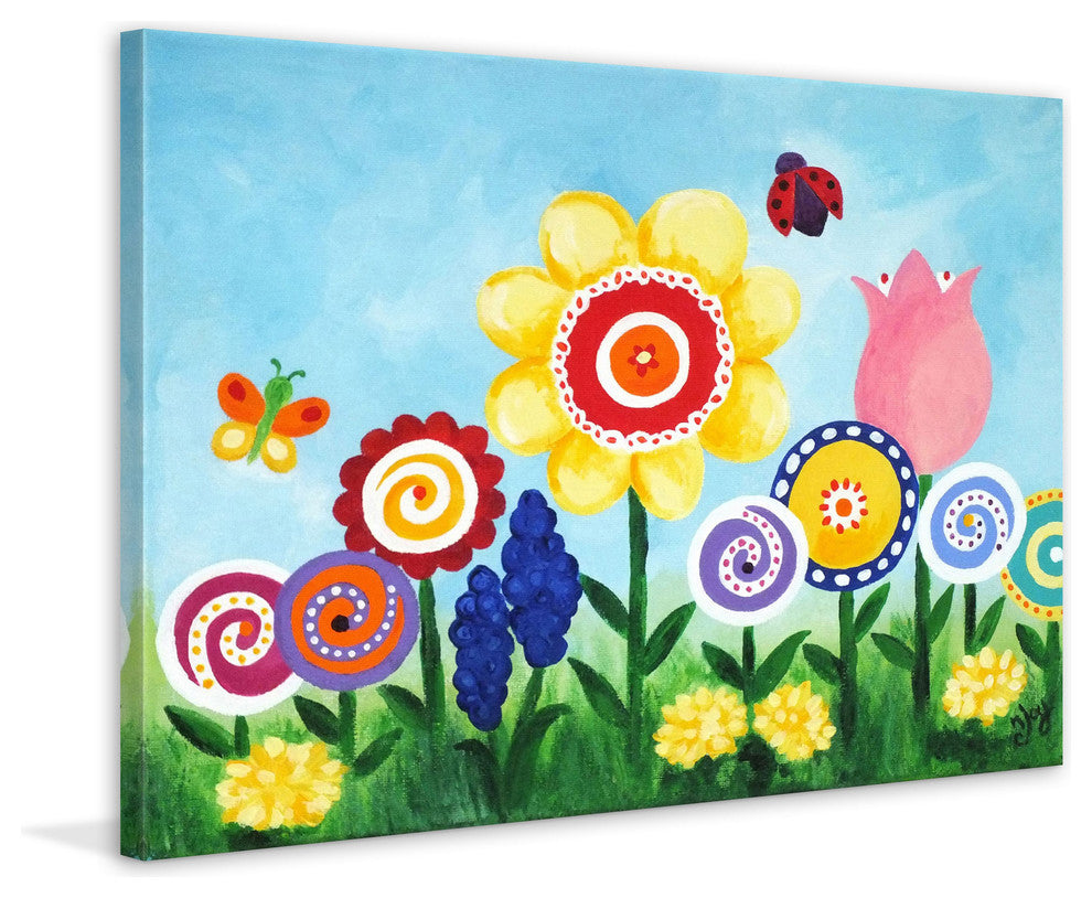 Marmont Hill, "Flower Garden" by Nicola Joyner Painting on Wrapped Canvas, 18x12