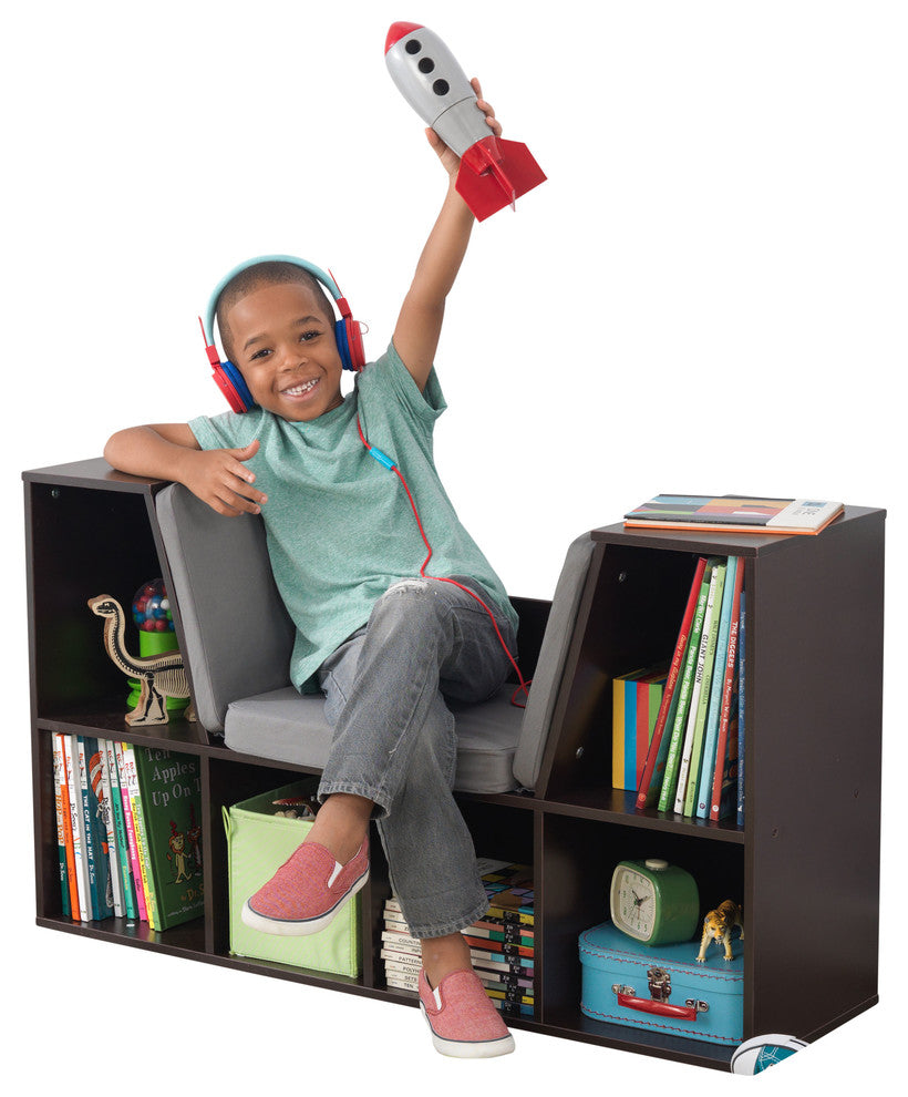 Bookcase with Reading Nook - Espresso