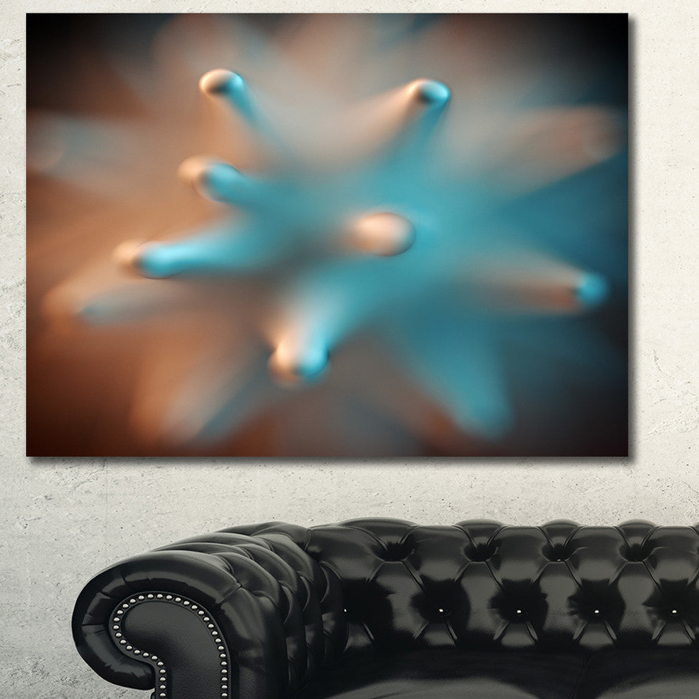 Blue Macro Prickly Texture, Abstract Canvas Wall Art, 40"x30"