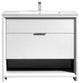 KubeBath Nudo 36'' Floor Mount Modern Bathroom Vanity, Gloss White