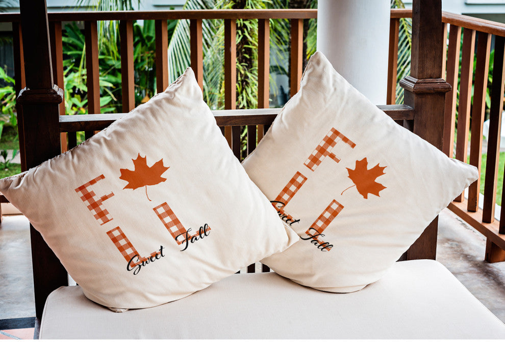 Sweet Fall Indoor/Outdoor Throw Pillow, Nutmeg, 18"x18"